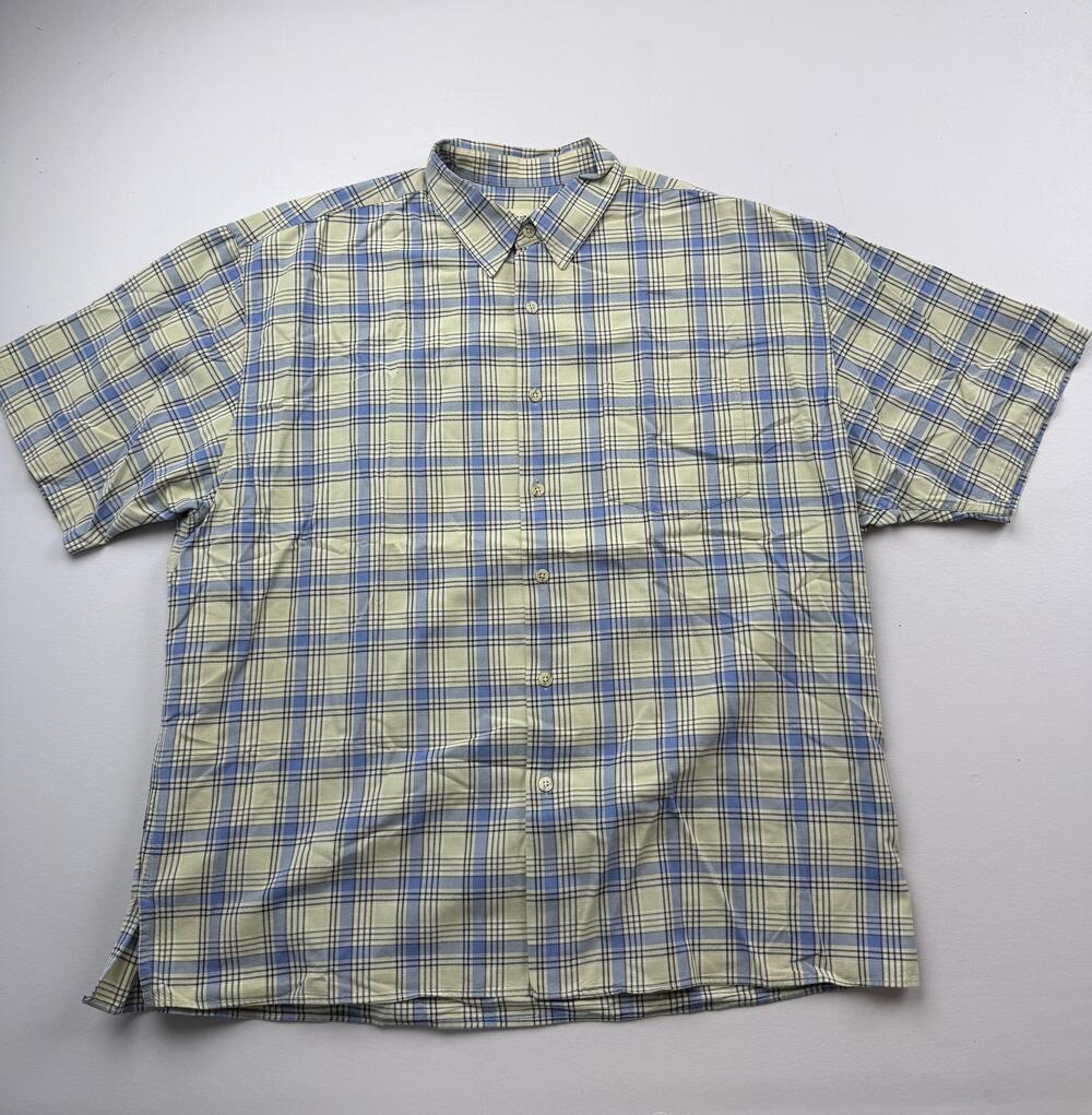 Eddie Bauer Shirt Mens 2XL Multicolor Plaid Short Sleeve Button Up Casual Cotton